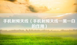 手机射频天线（手机射频天线一黑一白的作用）