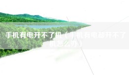 手机有电开不了机（手机有电却开不了机怎么办）