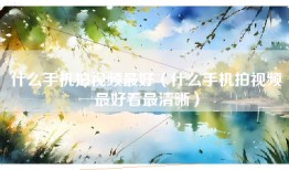 什么手机拍视频最好（什么手机拍视频最好看最清晰）