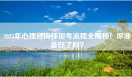 2025年心理咨询师报考流程全揭秘！你准备好了吗？