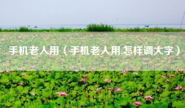 手机老人用（手机老人用,怎样调大字）