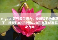 DeepSeek 系列模型爆火，神州数码推出基于昇腾硬件的企业级GenAI私有化部署解决方案