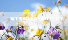 百度手机阅读（百度阅读手机版）