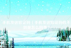 手机发送验证码（手机发送验证码收不到是怎么回事）