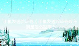 手机发送验证码（手机发送验证码收不到是怎么回事）
