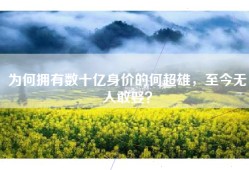 为何拥有数十亿身价的何超雄，至今无人敢娶？