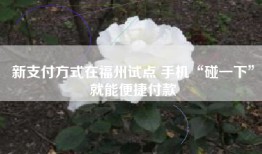 新支付方式在福州试点 手机“碰一下”就能便捷付款