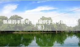 明星的手机号（明星的手机号码怎么保密）