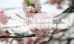 “故人踏雨归，人间念成灰”：每年清明时节雨纷纷背后的秘密是什么？