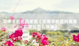 苹果手机密码重置（苹果手机密码重置后照片怎么恢复）