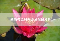 新高考选科问答及组合分析