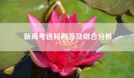 新高考选科问答及组合分析