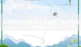 给美国手机发短信（给美国手机发短信收费吗）