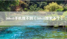 360wifi手机搜不到（360wifi搜索不了）