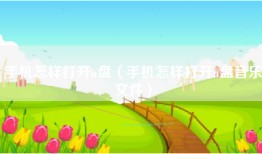 手机怎样打开u盘（手机怎样打开u盘音乐文件）