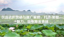 饮品店的营销与推广策略，打造(黑帽seo)魅力，吸引顾客青睐
