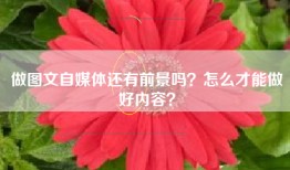 做图文自媒体还有前景吗？怎么才能做好内容？