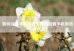 如何设置手机彩铃（如何设置手机彩铃关机状态）