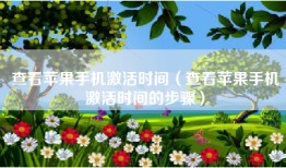 查看苹果手机激活时间（查看苹果手机激活时间的步骤）