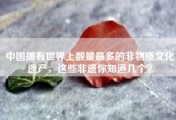 中国拥有世界上数量最多的非物质文化遗产，这些非遗你知道几个？