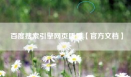 百度搜索引擎网页质量【官方文档】