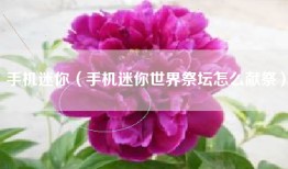 手机迷你（手机迷你世界祭坛怎么献祭）