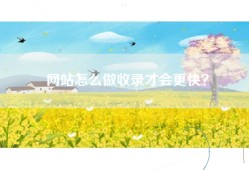 网站怎么做收录才会更快？