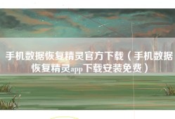 手机数据恢复精灵官方下载（手机数据恢复精灵app下载安装免费）