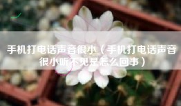 手机打电话声音很小（手机打电话声音很小听不见是怎么回事）