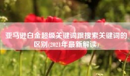 亚马逊白金超级关键词跟搜索关键词的区别(2021年最新解读)