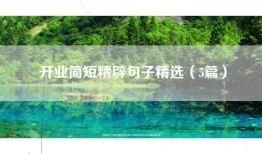 开业简短精辟句子精选（5篇）