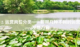2. 运营岗位分类——聊聊几种不同的运营发展方向