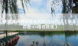 快速提高网站排名的技巧与方法（学会百度SEO排名优化）