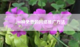 100种免费的网络推广方法