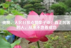 央视、人民日报点赞李子染：真正厉害的人，从来不急着成功