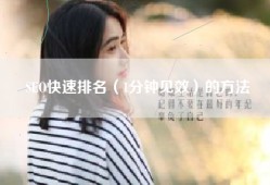 SEO快速排名（1分钟见效）的方法