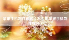苹果手机制作视频（怎么用苹果手机制作视频）