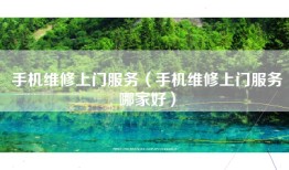 手机维修上门服务（手机维修上门服务哪家好）