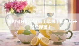 手机如何开启悬浮窗（苹果手机如何开启悬浮窗）