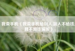 我卖手机（我卖手机给别人,别人不给钱,算不算诈骗呢）