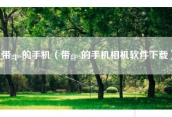 带gps的手机（带gps的手机相机软件下载）