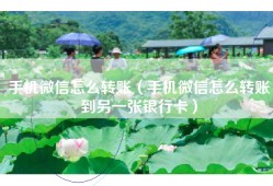 手机微信怎么转账（手机微信怎么转账到另一张银行卡）