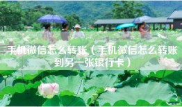手机微信怎么转账（手机微信怎么转账到另一张银行卡）