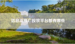 信息流推广投放平台都有哪些