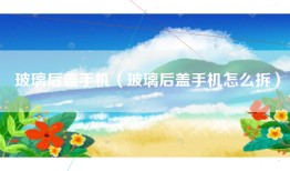 玻璃后盖手机（玻璃后盖手机怎么拆）