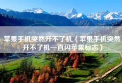 苹果手机突然开不了机（苹果手机突然开不了机一直闪苹果标志）
