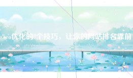 seo优化的7个技巧，让你的网站排名靠前