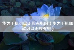 华为手机可以无线充电吗（华为手机哪款可以无线充电）