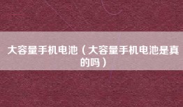 大容量手机电池（大容量手机电池是真的吗）