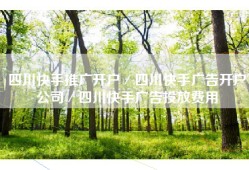 四川快手推广开户／四川快手广告开户公司／四川快手广告投放费用